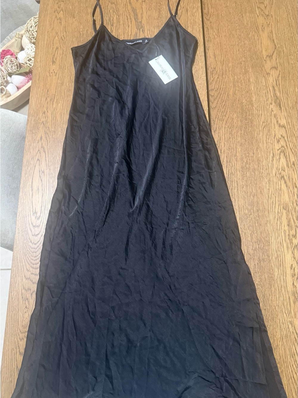 Calvin Klein Jeans Black Midi Slip Dress
